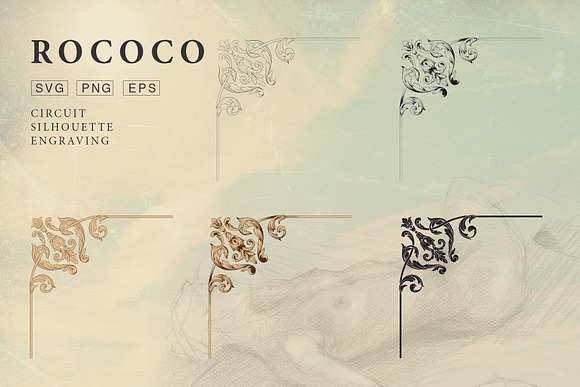 Rococo Romance Ornament page decor in Illustrations - product preview 9