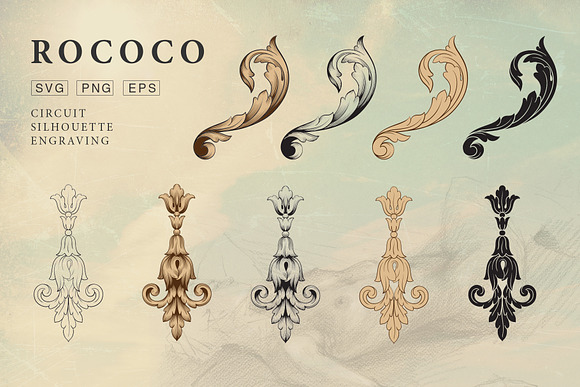 Rococo Romance Ornament page decor in Illustrations - product preview 10