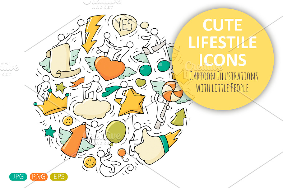 Lifestyle objects with People in Illustrations - product preview 8