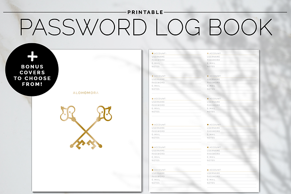 PRINTABLE Password Log Book