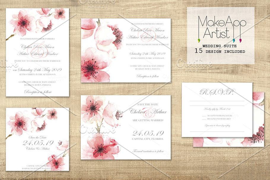 Wedding Invitation Suite - Chelsea in Wedding Templates - product preview 8
