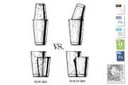 illustration of cocktail shakers