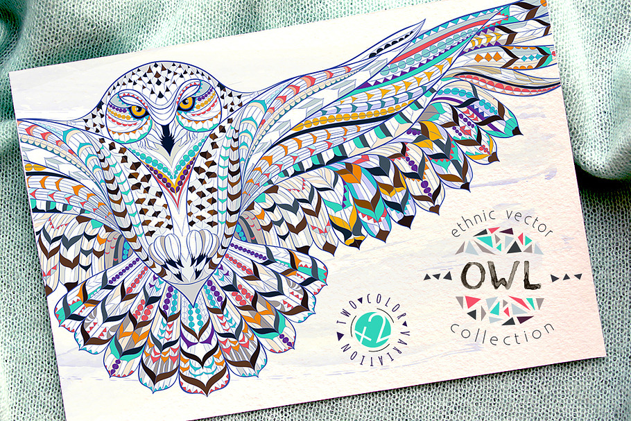 Ethnic Collection: Snowy Owl in Illustrations - product preview 8