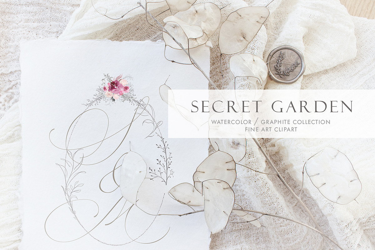 Secret Garden / Watercolor&Graphite in Illustrations - product preview 8