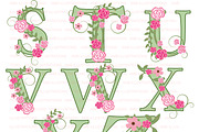 Floral Letter Clipart S to Z AMB-958