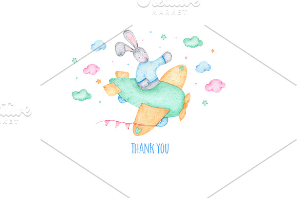 Happy Easter - watercolor clipart in Illustrations - product preview 3
