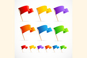 Vector set of different color flags