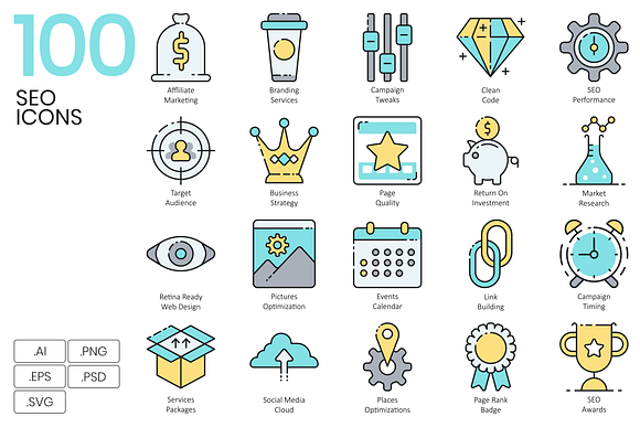 SEO Internet Marketing Icons | Aqua in Marketing Icons - product preview 7