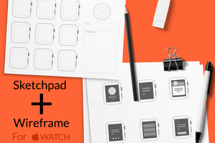 Apple Watch Sketchpad And Wireframe in Mobile & Web Mockups - product preview 8