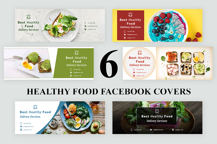 6 Healthy Food Facebook Covers in Facebook Templates - product preview 8