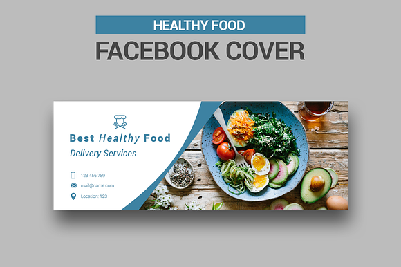 6 Healthy Food Facebook Covers in Facebook Templates - product preview 1