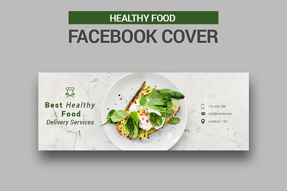 6 Healthy Food Facebook Covers in Facebook Templates - product preview 2