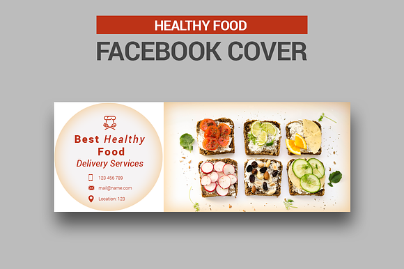 6 Healthy Food Facebook Covers in Facebook Templates - product preview 5