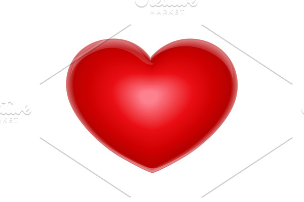 Red heart. Symbol for Valentines
