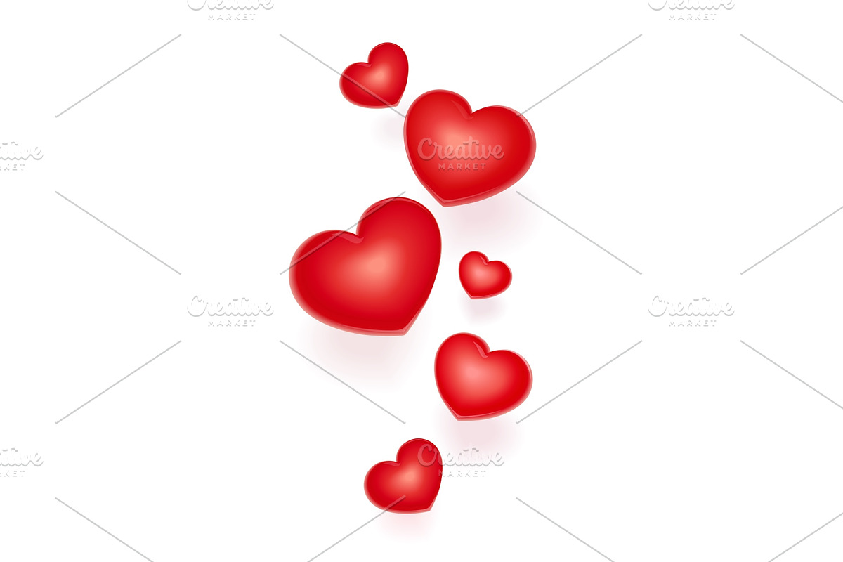 Red hearts. Symbol for Valentines in Illustrations - product preview 8