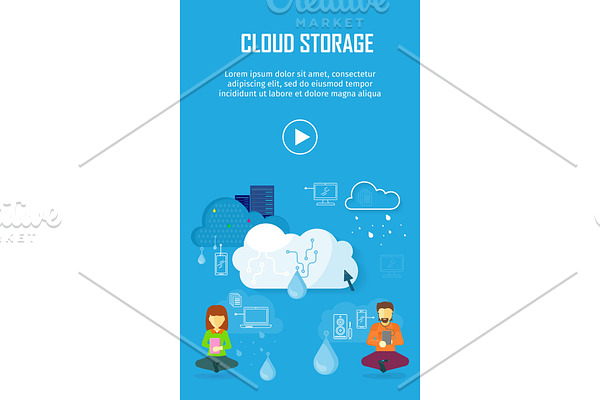 Cloud Storage Video Web Banner in