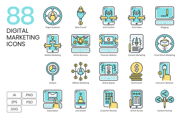 1400+ Icons - Aqua Vector Bundle in Contact Icons - product preview 12