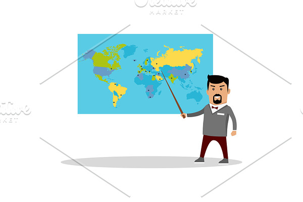 Geography Lesson Flat Design Vector