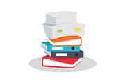 Stack of Documents Vector Flat