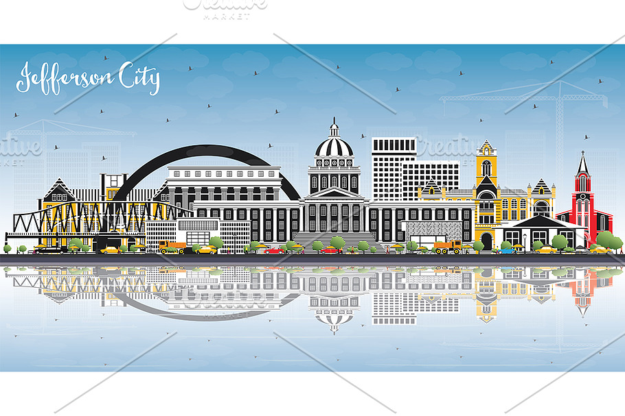 Jefferson City Missouri Skyline  in Illustrations - product preview 8