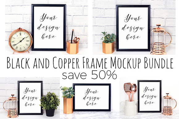 50% Off Black Frame Mockup Bundle in Print Mockups - product preview 5