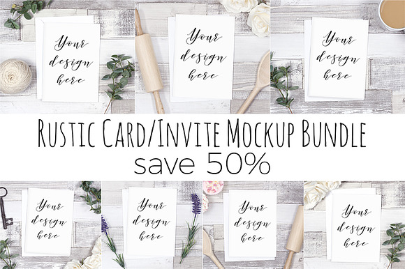 50% Off Rustic Card Mockup Bundle in Print Mockups - product preview 7