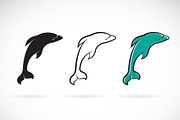 Vector of dolphin design. Fish Icon.