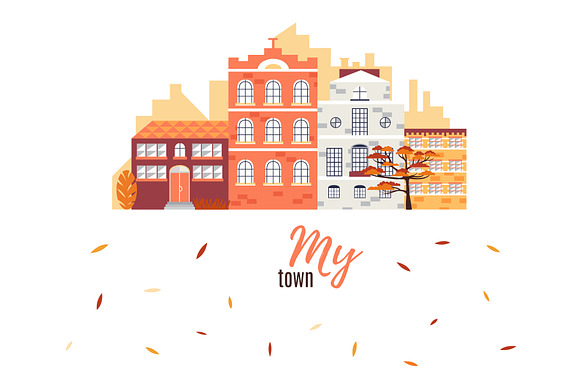 Flat town in Illustrations - product preview 8