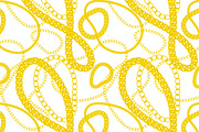 Golden chains seamless pattern