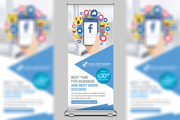 Social Media Roll-Up Banner in Social Media Templates - product preview 1