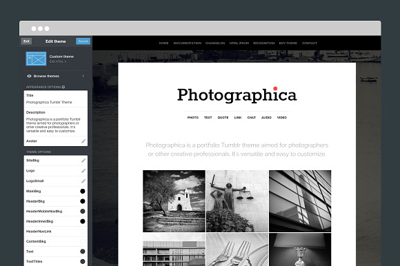 Photographica Tumblr Theme in Tumblr Themes - product preview 3