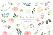 Graceful Rose Clip Art Complete Set