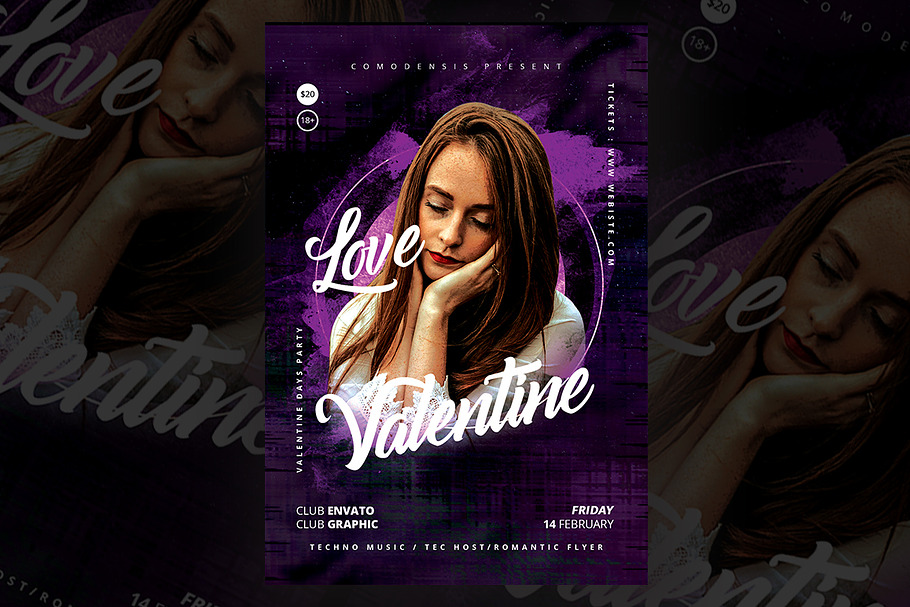 Valentines Party Flyer in Flyer Templates - product preview 8