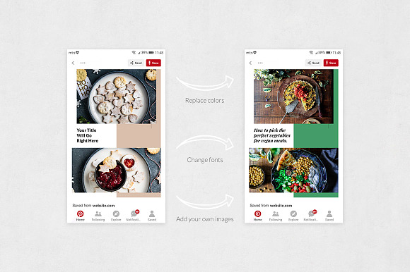 Food Pinterest Posts in Pinterest Templates - product preview 4