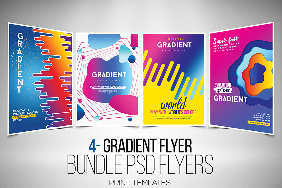 Gradient Style 4 Flyers Bundle in Flyer Templates - product preview 8
