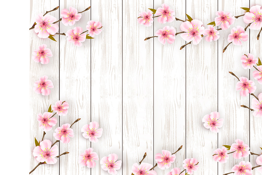 Sakura japan cherry branch. Vector in Illustrations - product preview 8