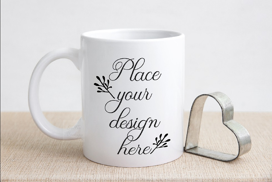 Valentine's coffee mug mockup 11oz in Product Mockups - product preview 8
