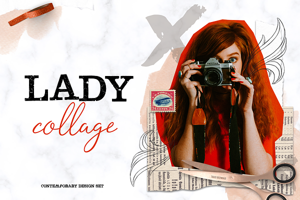 LADY COLLAGE contemporary design set