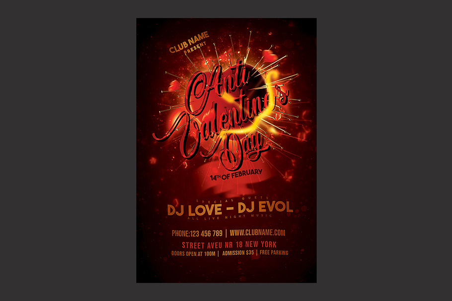 Anti Valentines Day Flyer  in Flyer Templates - product preview 8