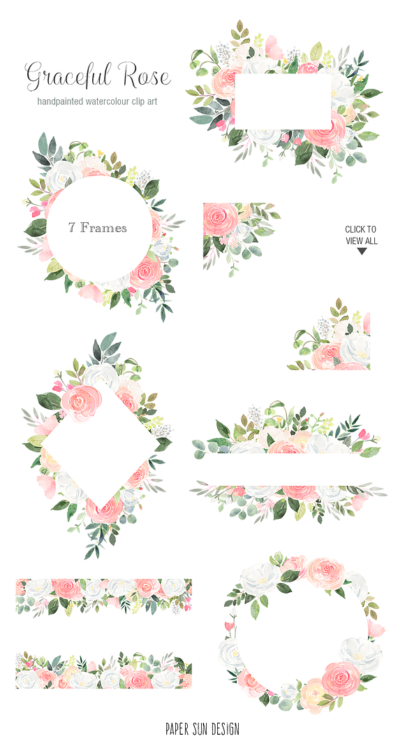 Graceful Rose Clip Art Complete Set in Illustrations - product preview 2
