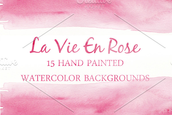 Watercolor Backgrounds-LaVie En Rose