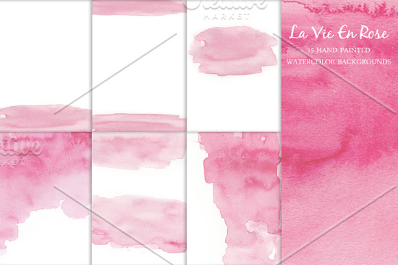 Watercolor Backgrounds-LaVie En Rose in Textures - product preview 2