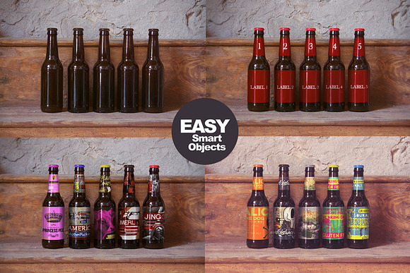 Wood Shelf | Beer Mockup in Product Mockups - product preview 1