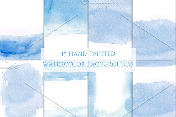 Watercolor Backgrounds - Ocean in Textures - product preview 1