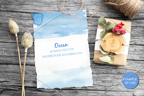 Watercolor Backgrounds - Ocean in Textures - product preview 6