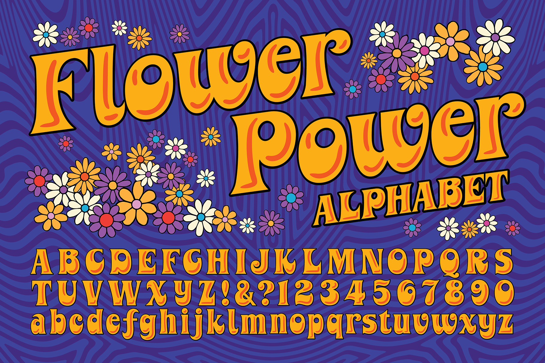 Flower Power Alphabet | Custom-Designed Graphics ~ Creative Market