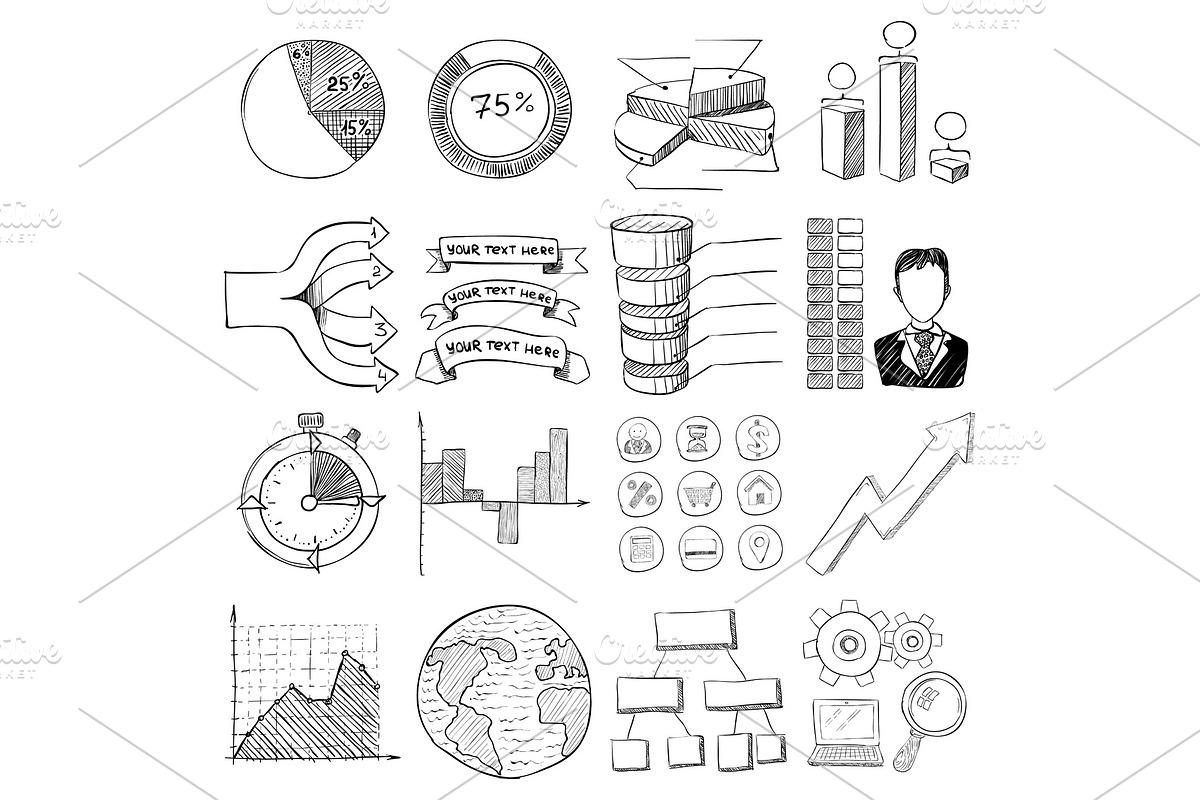 Infographic elements icons set in Illustrations - product preview 8