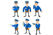 Policeman concept set, cartoon style
