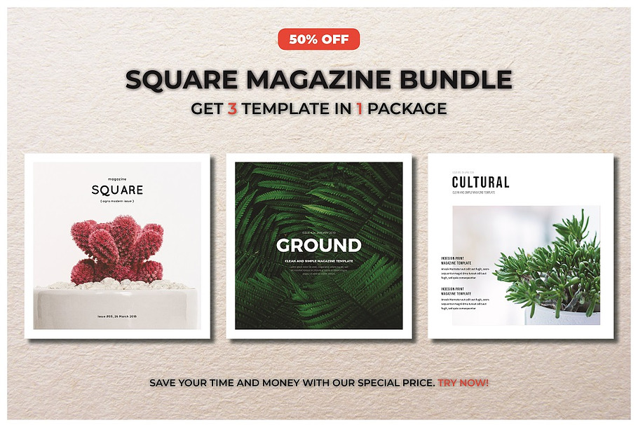 Square Magazine Bundle in Magazine Templates - product preview 8