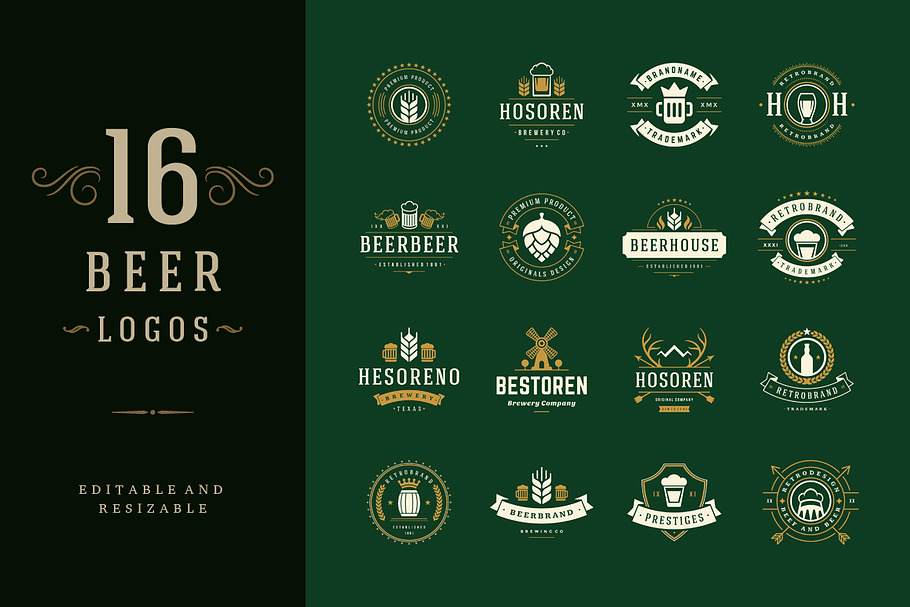 16 Beer Logotypes and Badges in Logo Templates - product preview 8